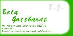 bela gotthardt business card